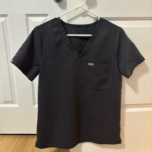 Catarina One-Pocket scrub top - Figs charcoal